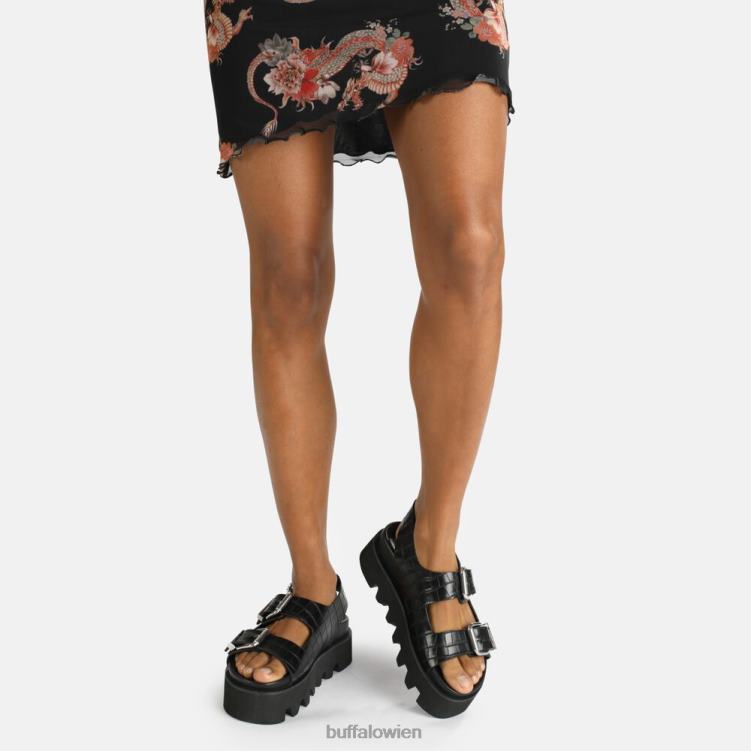 bei Buffalo Perry auf Plateausandalen vegan Schwarz 0FX48850 |Sandalen