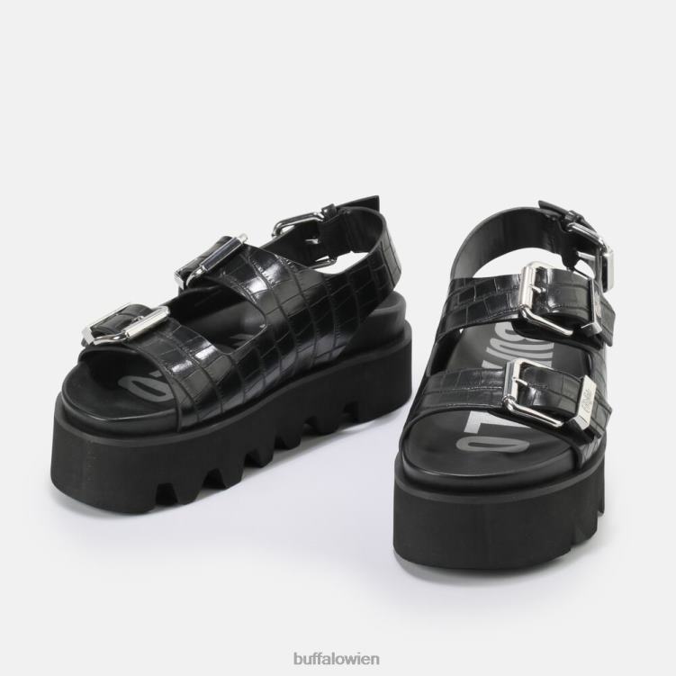 bei Buffalo Perry auf Plateausandalen vegan Schwarz 0FX48850 |Sandalen