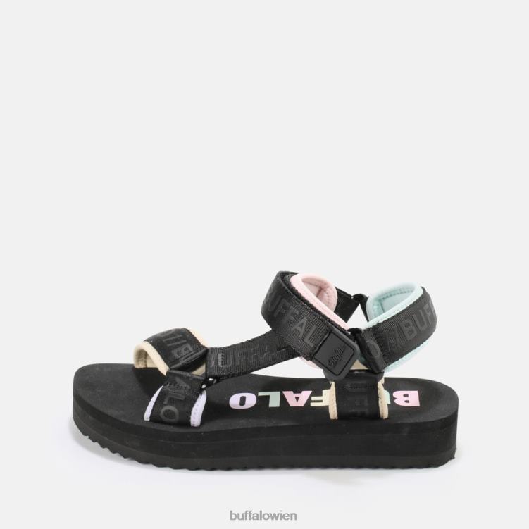 bei Buffalo Sage Track Plateausandalen vegan schwarz/mehrfarbig 0FX48741 |Sandalen
