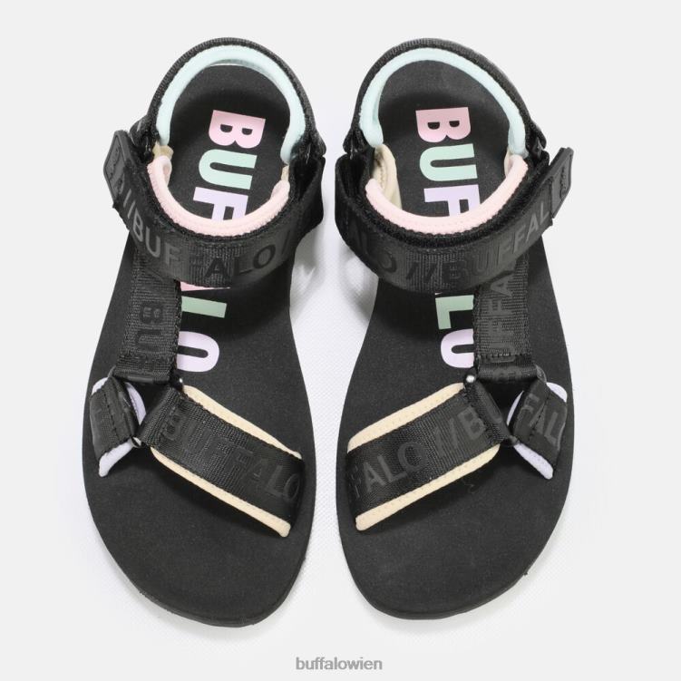 bei Buffalo Sage Track Plateausandalen vegan schwarz/mehrfarbig 0FX48741 |Sandalen