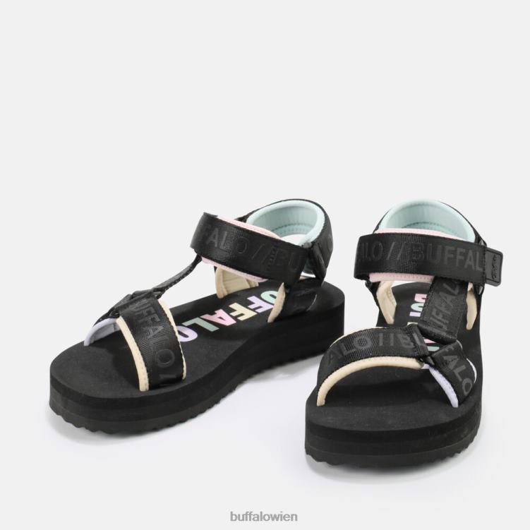 bei Buffalo Sage Track Plateausandalen vegan schwarz/mehrfarbig 0FX48741 |Sandalen