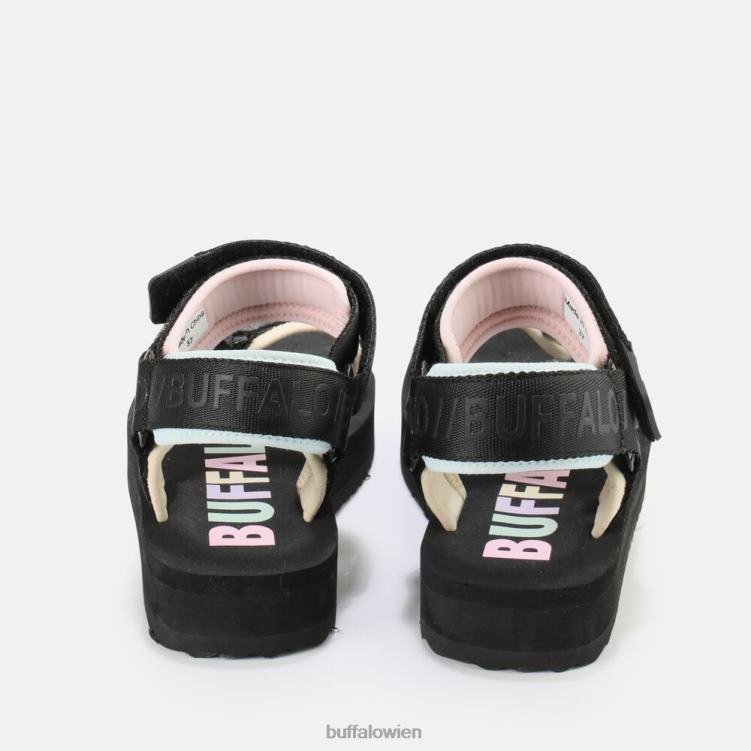 bei Buffalo Sage Track Plateausandalen vegan schwarz/mehrfarbig 0FX48741 |Sandalen