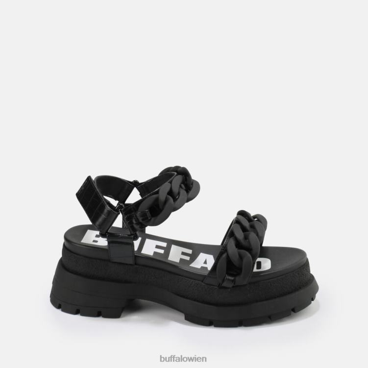 bei Buffalo Unhöfliche Ketten-Plateausandale, vegan Schwarz 0FX4828 |Sandalen