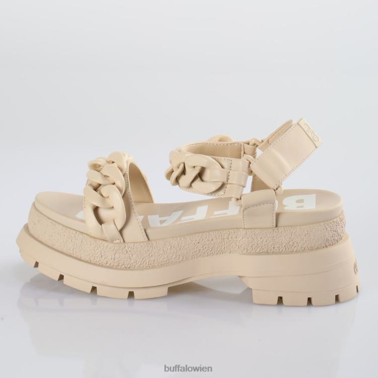 bei Buffalo Unhöfliche Plateausandalen mit Kette, vegan Creme 0FX4829 |Sandalen