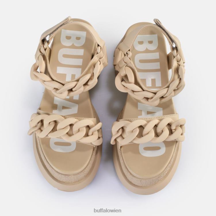 bei Buffalo Unhöfliche Plateausandalen mit Kette, vegan Creme 0FX4829 |Sandalen