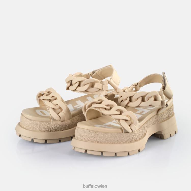 bei Buffalo Unhöfliche Plateausandalen mit Kette, vegan Creme 0FX4829 |Sandalen
