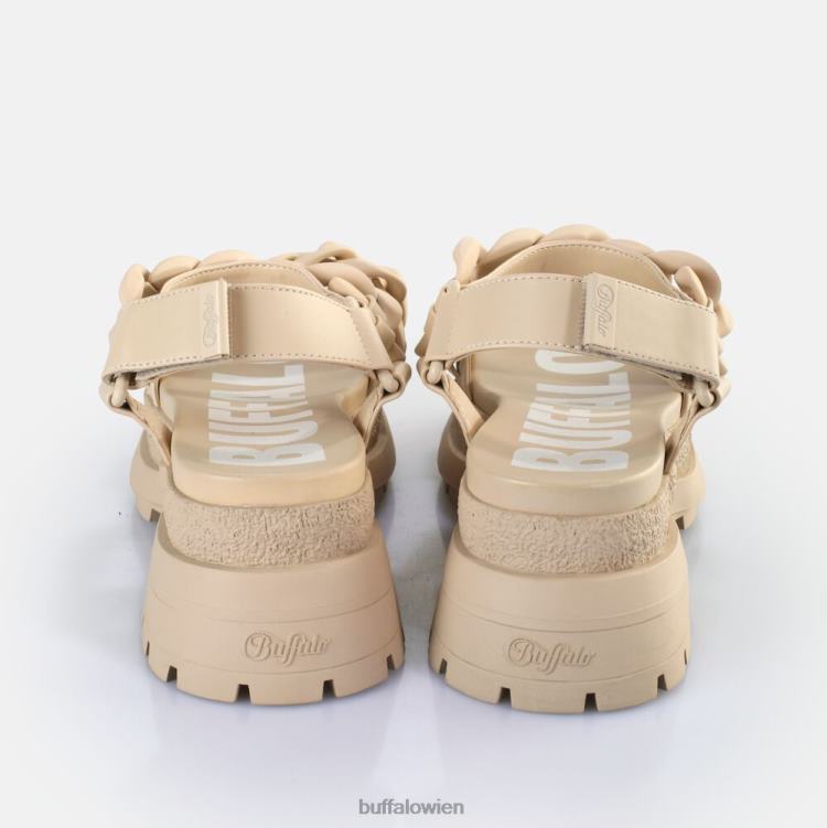 bei Buffalo Unhöfliche Plateausandalen mit Kette, vegan Creme 0FX4829 |Sandalen