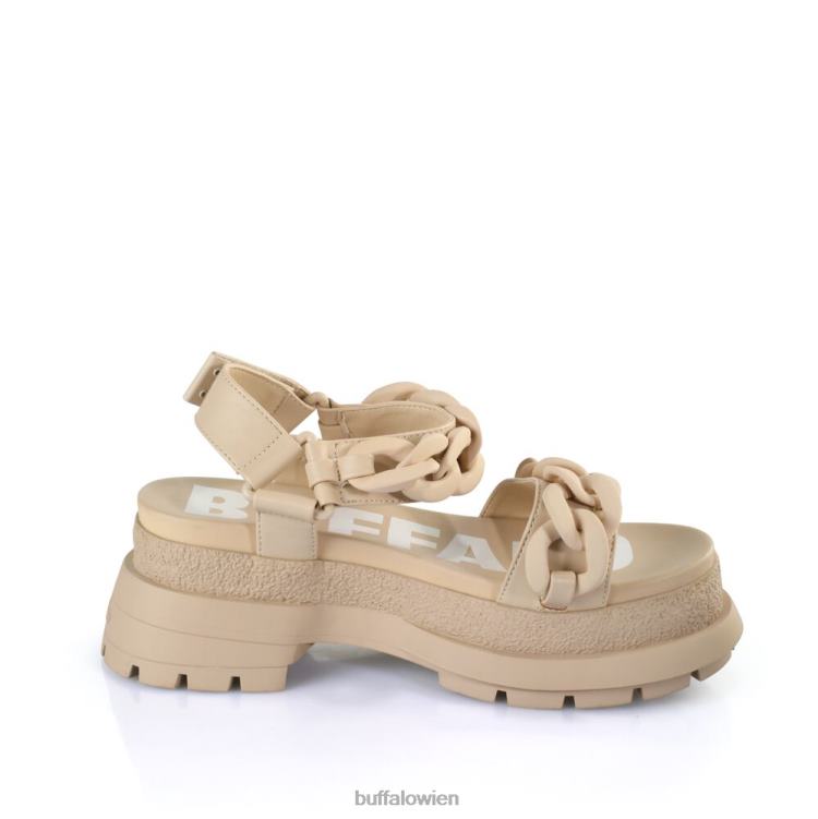 bei Buffalo Unhöfliche Plateausandalen mit Kette, vegan Creme 0FX4829 |Sandalen