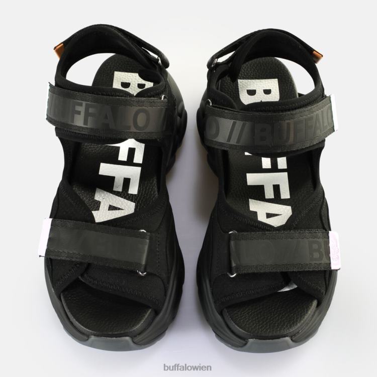 bei Buffalo binäre 0 Plateausandalen vegan Schwarz 0FX48149 |Sandalen