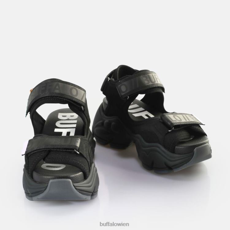 bei Buffalo binäre 0 Plateausandalen vegan Schwarz 0FX48149 |Sandalen