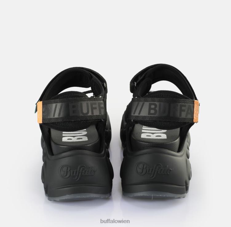 bei Buffalo binäre 0 Plateausandalen vegan Schwarz 0FX48149 |Sandalen
