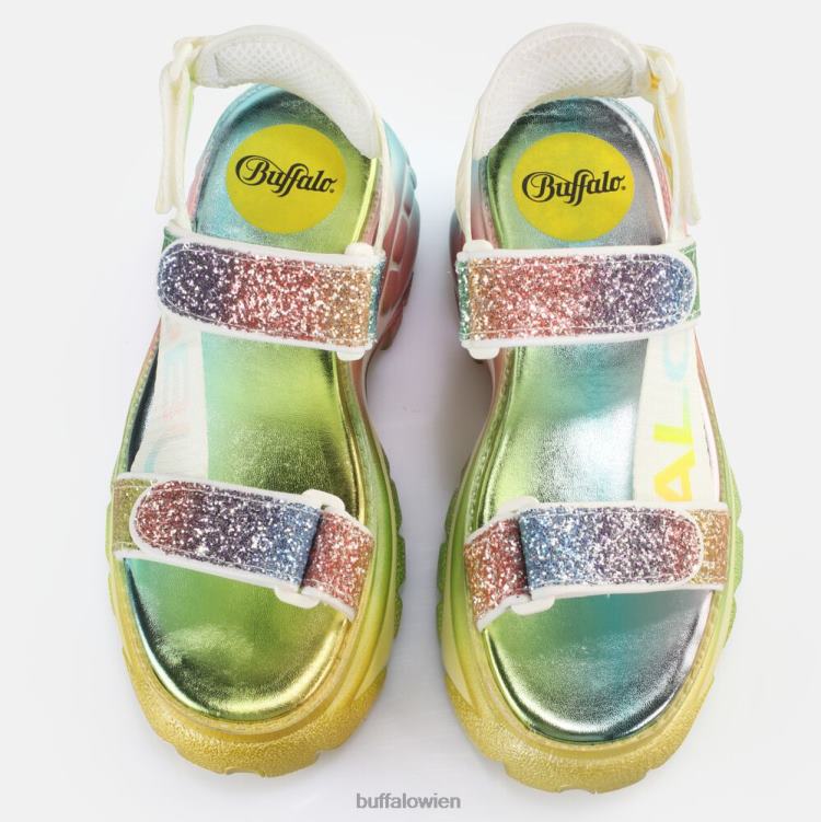 bei Buffalo klassische ts snd Plateausandalen vegan Regenbogen 0FX48645 |Sandalen