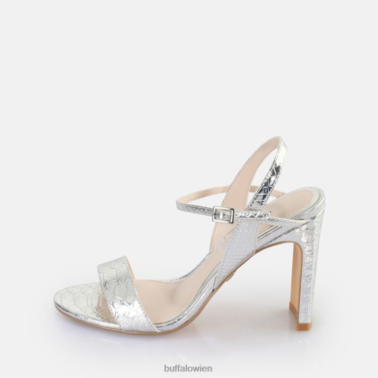 bei Buffalo Jeans-Sandalette mit Absatz, vegan Schlangensilber 0FX4839 |Sandalen