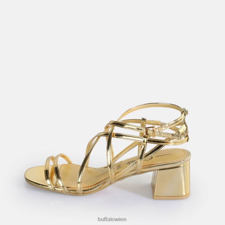 bei Buffalo Lilly Cage-Sandalen mit Absatz, vegan Gold 0FX48290 |Sandalen