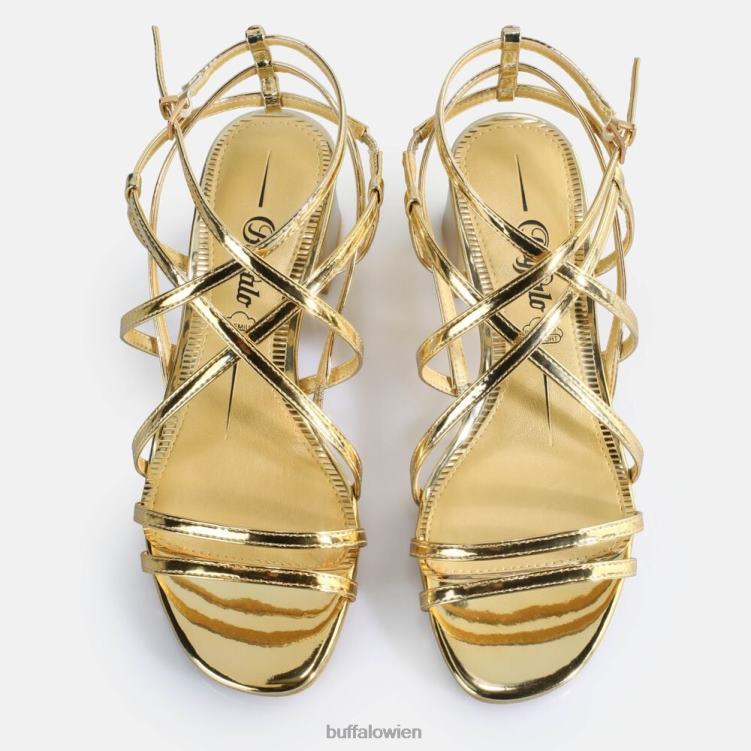 bei Buffalo Lilly Cage-Sandalen mit Absatz, vegan Gold 0FX48290 |Sandalen