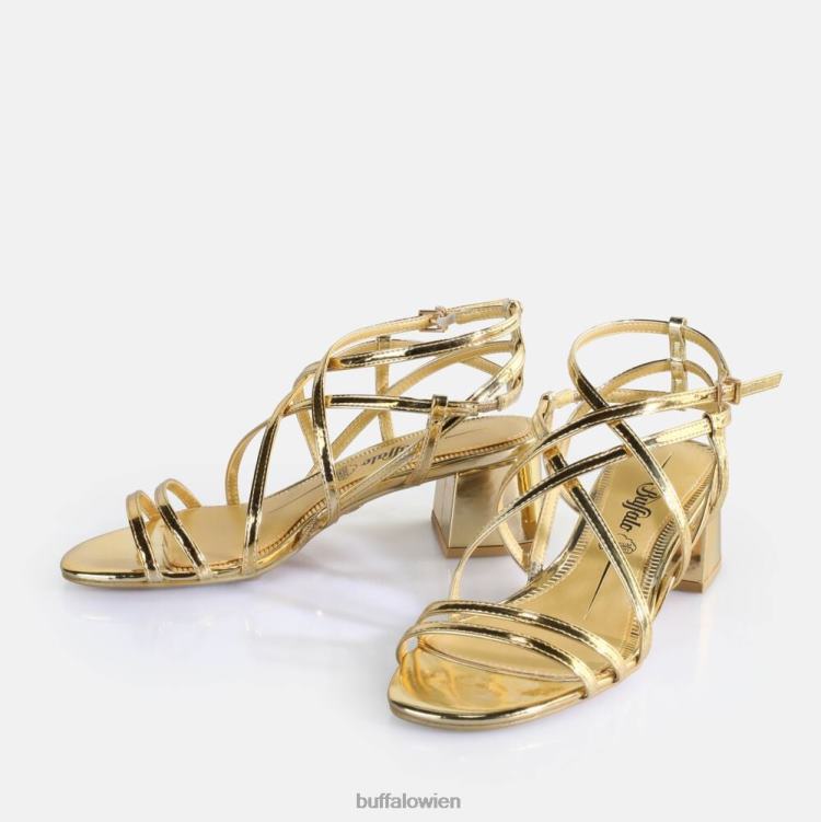 bei Buffalo Lilly Cage-Sandalen mit Absatz, vegan Gold 0FX48290 |Sandalen