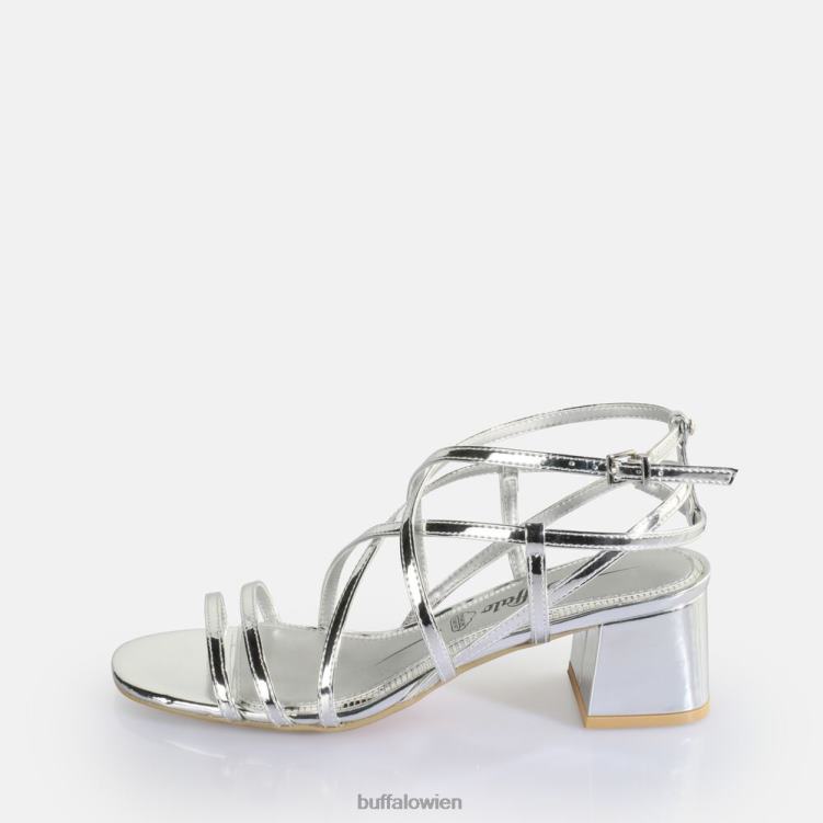 bei Buffalo Lilly Cage-Sandalen mit Absatz, vegan Silber 0FX48289 |Sandalen