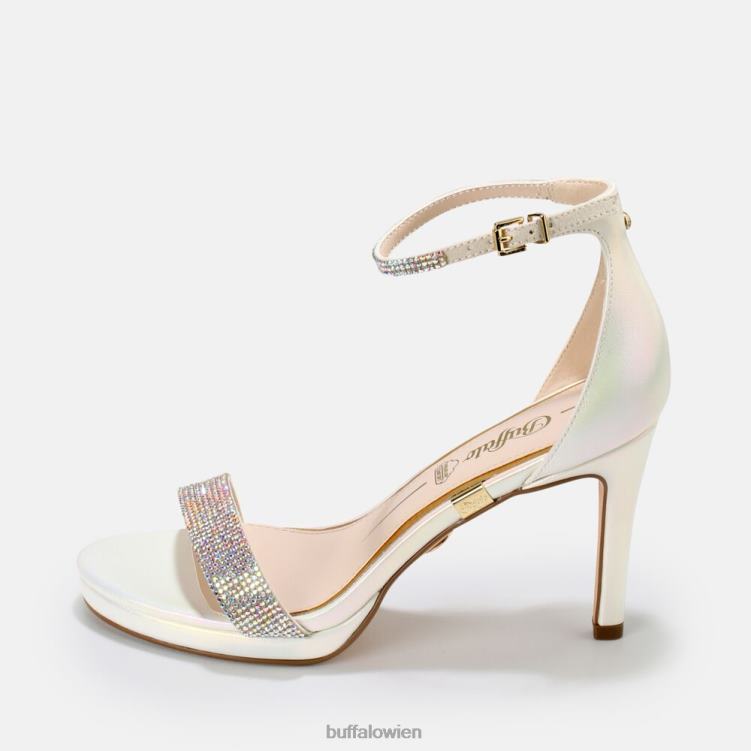 bei Buffalo Monroe-Sandale mit hohen Absätzen, vegan Perlweiß 0FX48226 |Sandalen