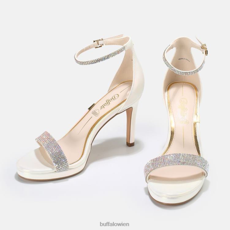 bei Buffalo Monroe-Sandale mit hohen Absätzen, vegan Perlweiß 0FX48226 |Sandalen