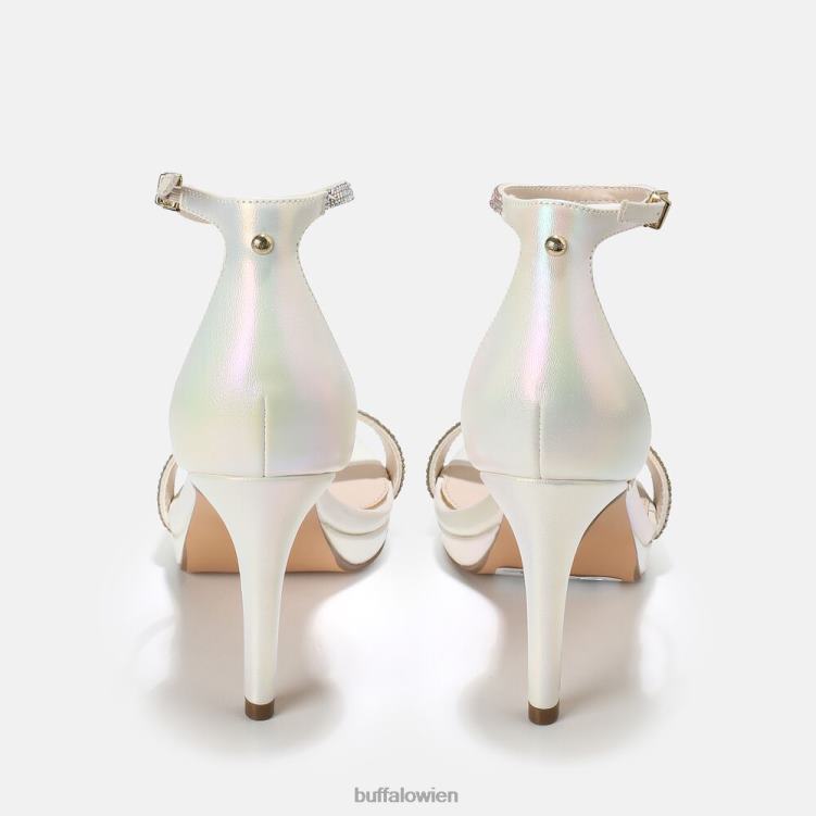 bei Buffalo Monroe-Sandale mit hohen Absätzen, vegan Perlweiß 0FX48226 |Sandalen
