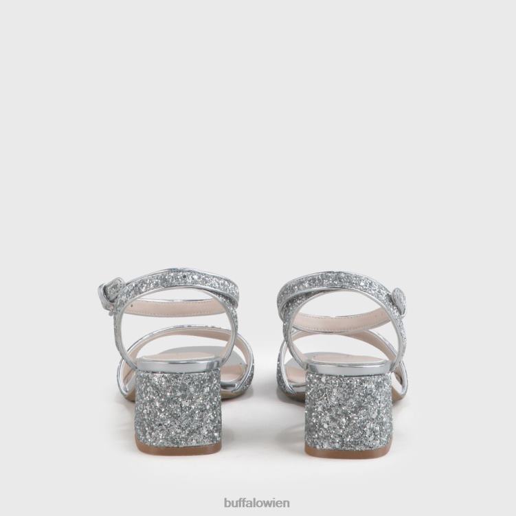 bei Buffalo Rainelle Knöchelriemensandalen vegan Silber 0FX48540 |Sandalen