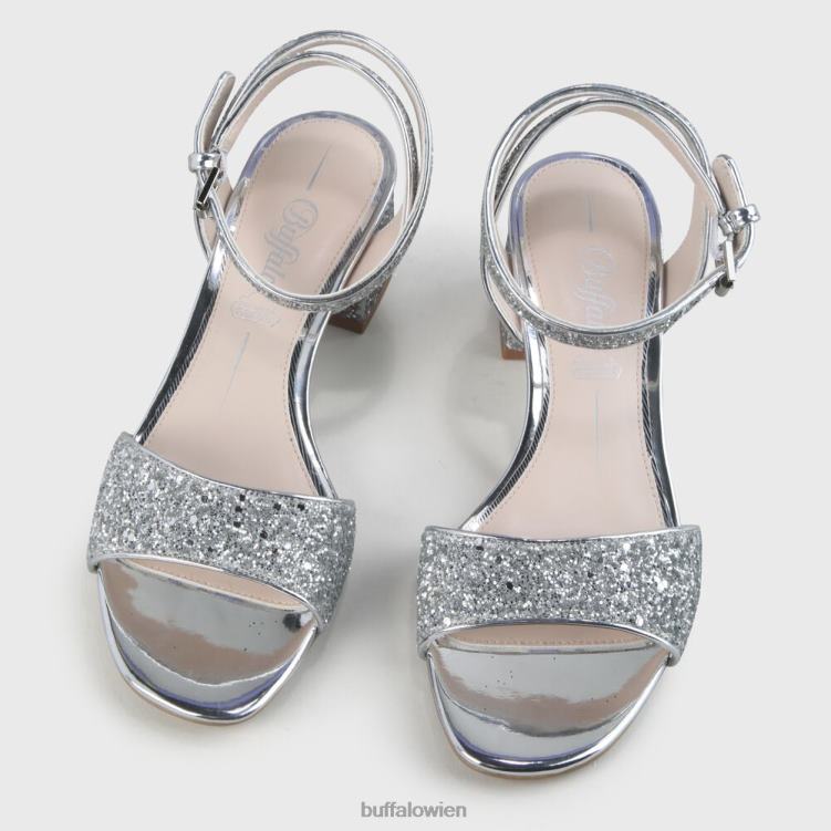 bei Buffalo Rainelle Knöchelriemensandalen vegan Silber 0FX48540 |Sandalen