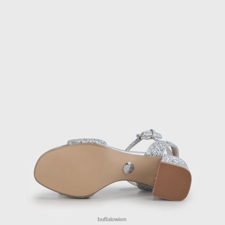 bei Buffalo Rainelle Knöchelriemensandalen vegan Silber 0FX48540 |Sandalen