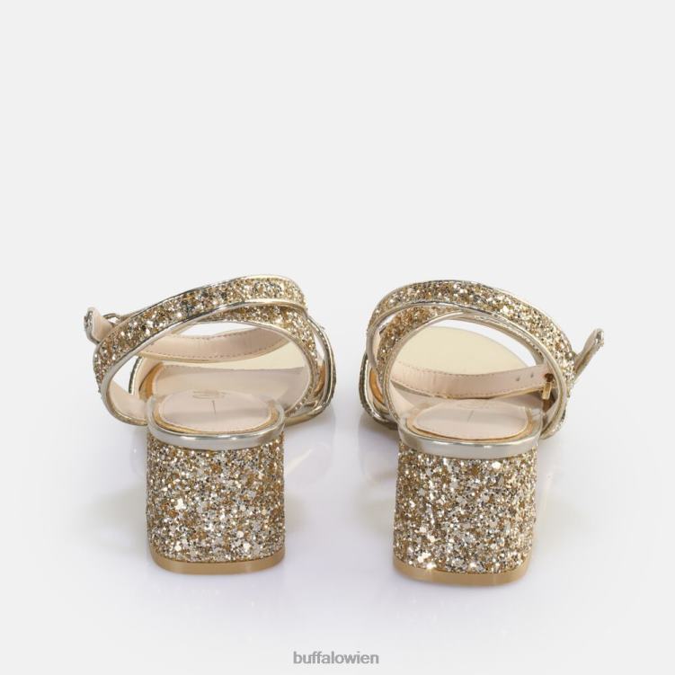 bei Buffalo Rainelle Sandale mit Absatz, vegan Gold 0FX48542 |Sandalen