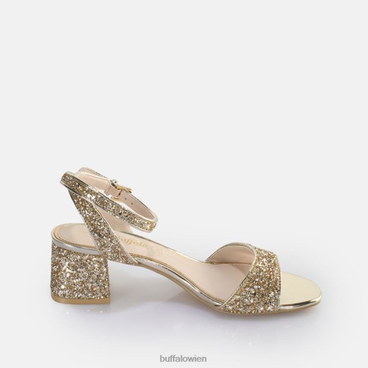 bei Buffalo Rainelle Sandale mit Absatz, vegan Gold 0FX48542 |Sandalen