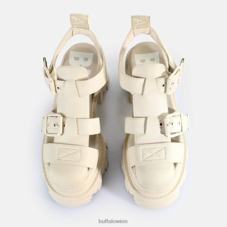 bei Buffalo Riot Trawl-Sandalen mit Absatz, vegan Creme 0FX4883 |Sandalen