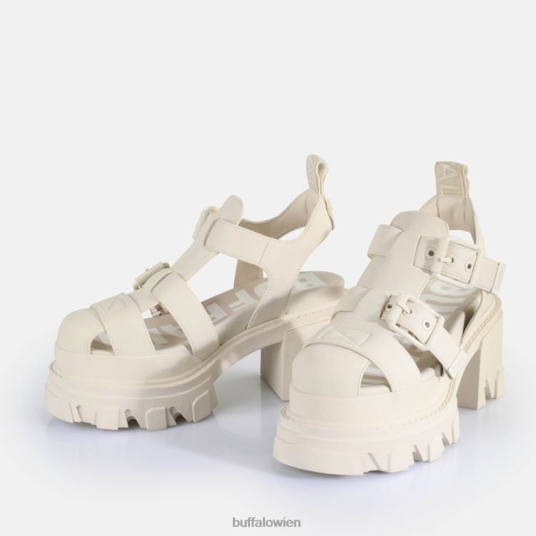 bei Buffalo Riot Trawl-Sandalen mit Absatz, vegan Creme 0FX4883 |Sandalen