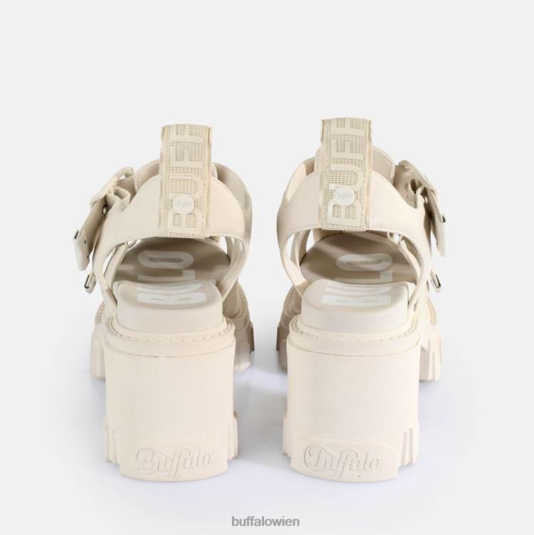 bei Buffalo Riot Trawl-Sandalen mit Absatz, vegan Creme 0FX4883 |Sandalen
