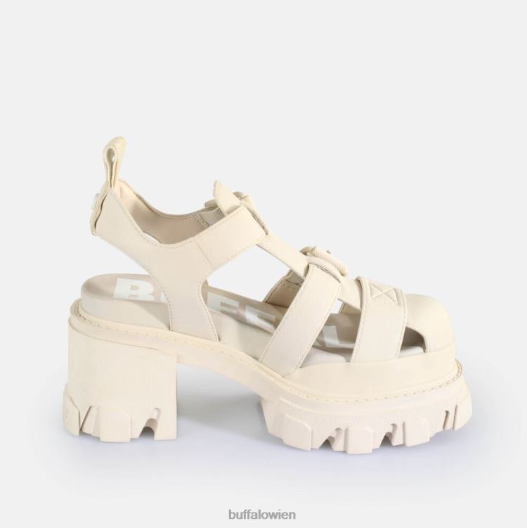 bei Buffalo Riot Trawl-Sandalen mit Absatz, vegan Creme 0FX4883 |Sandalen