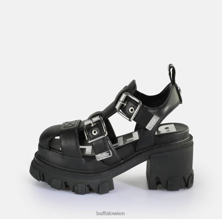bei Buffalo Riot Trawl-Sandalen mit Absatz, vegan Schwarz 0FX4884 |Sandalen