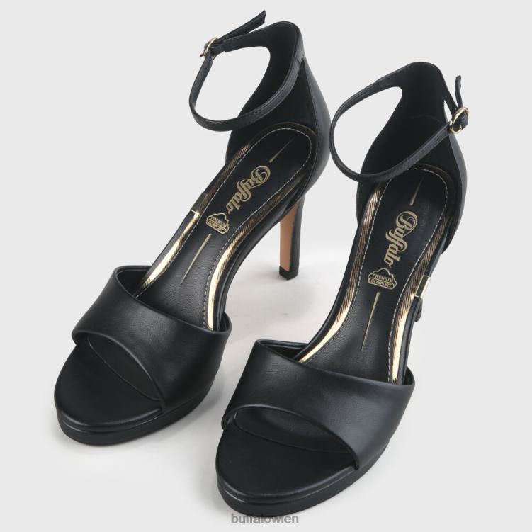 bei Buffalo Ronja Sandale mit Absatz aus Imi-Nappa Schwarz 0FX48170 |Sandalen