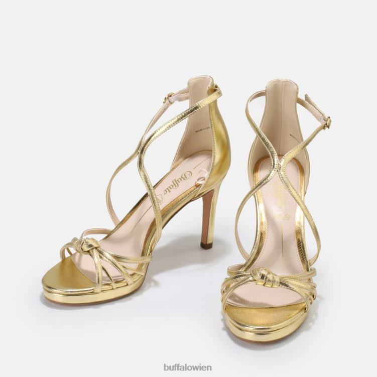 bei Buffalo Serena Bow High Heel Sandale vegan Gold 0FX48285 |Sandalen