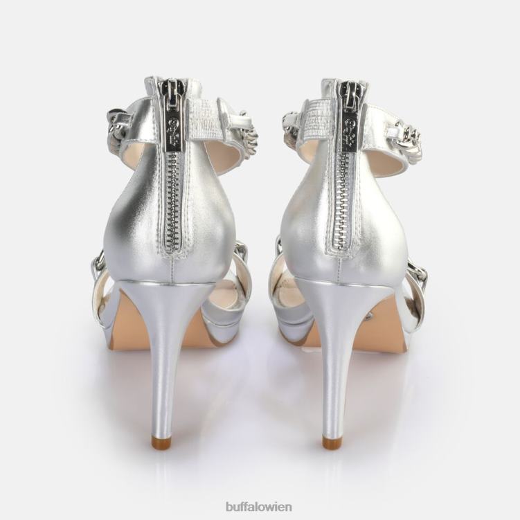 bei Buffalo Serena Sandale mit Kettenabsatz, vegan Silber 0FX48307 |Sandalen