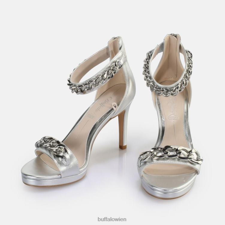 bei Buffalo Serena Sandale mit Kettenabsatz, vegan Silber 0FX48307 |Sandalen