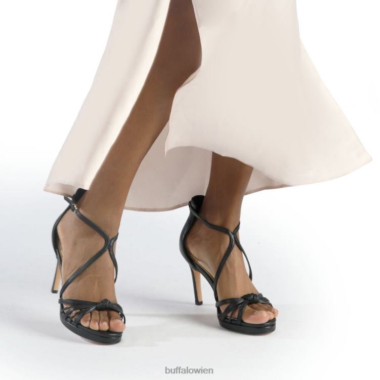 bei Buffalo Serena Sandaletten mit Schleifenabsatz, vegan Schwarz 0FX48284 |Sandalen