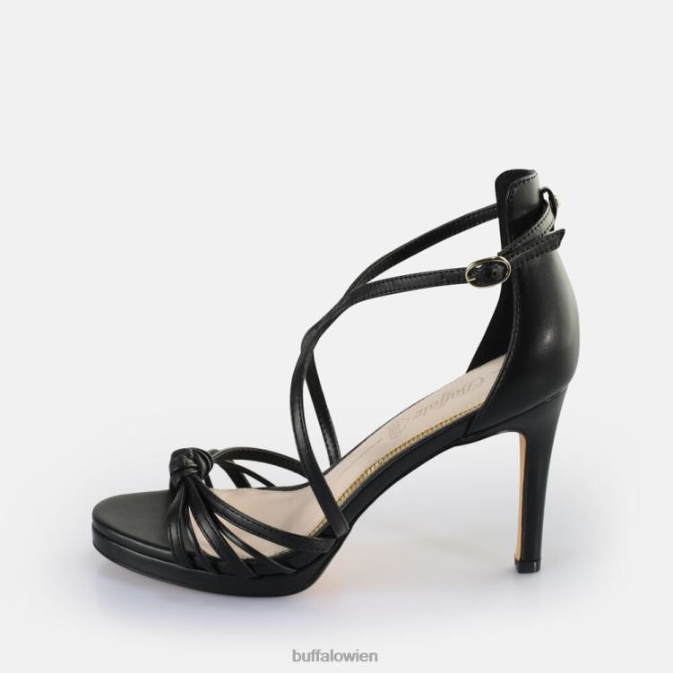 bei Buffalo Serena Sandaletten mit Schleifenabsatz, vegan Schwarz 0FX48284 |Sandalen