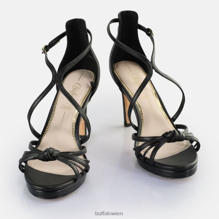 bei Buffalo Serena Sandaletten mit Schleifenabsatz, vegan Schwarz 0FX48284 |Sandalen