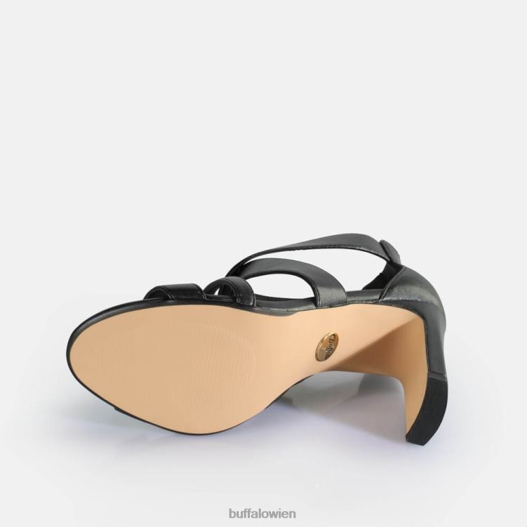 bei Buffalo Vegane Jeans-Flow-Sandalen mit Absatz Schwarz 0FX48192 |Sandalen