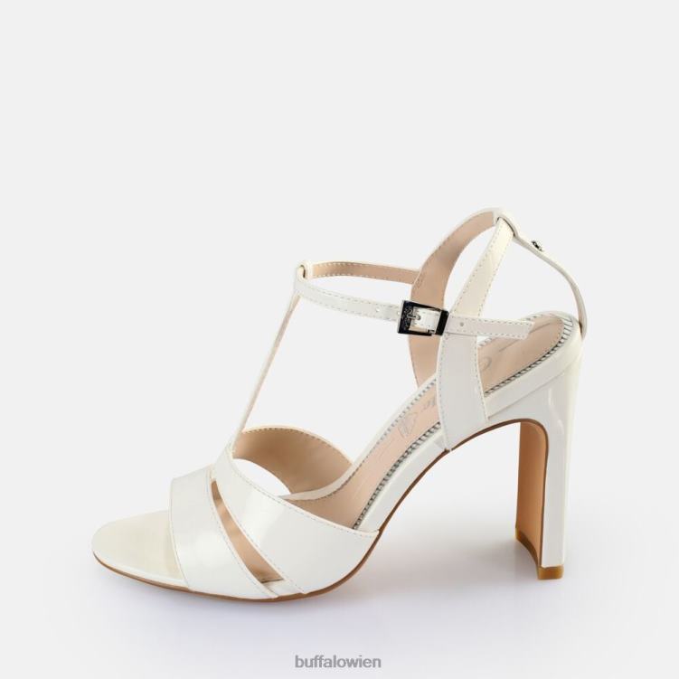 bei Buffalo Vegane Jeans-Sandalen mit Käfigabsatz Weiss 0FX48528 |Sandalen