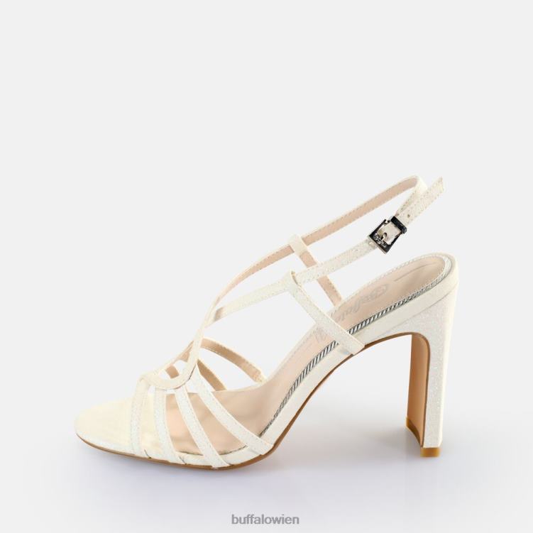 bei Buffalo Vegane Jeans-Vamp-Sandalen mit Absatz Weiss 0FX48605 |Sandalen