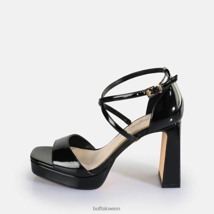 bei Buffalo Vegane Sandaletten mit Kirsche und ordentlichem Absatz Schwarz 0FX48443 |Sandalen