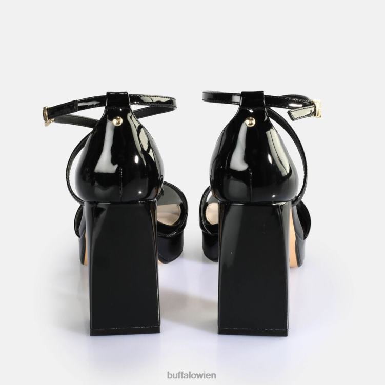 bei Buffalo Vegane Sandaletten mit Kirsche und ordentlichem Absatz Schwarz 0FX48443 |Sandalen