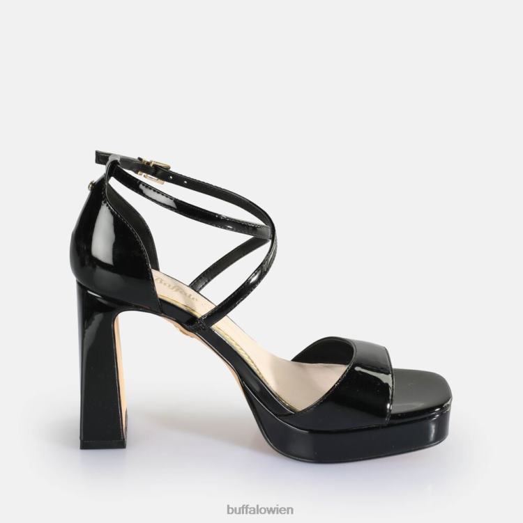 bei Buffalo Vegane Sandaletten mit Kirsche und ordentlichem Absatz Schwarz 0FX48443 |Sandalen