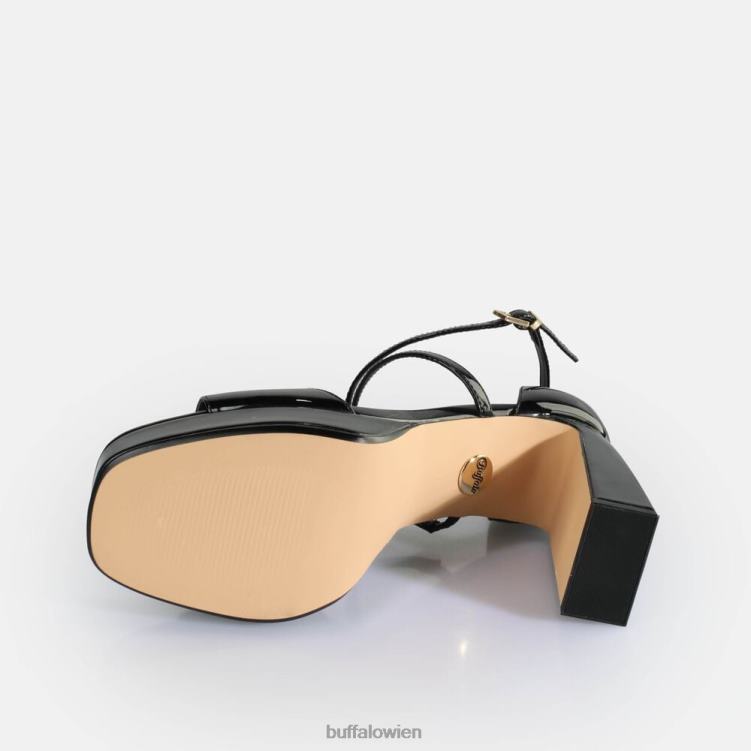 bei Buffalo Vegane Sandaletten mit Kirsche und ordentlichem Absatz Schwarz 0FX48443 |Sandalen