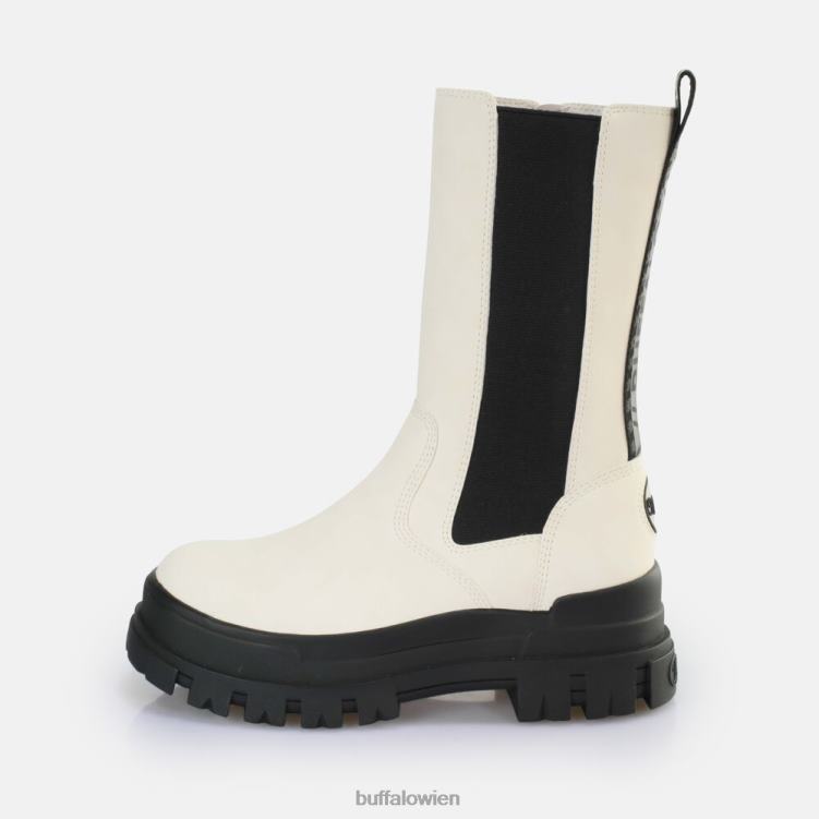 bei Buffalo Aspha CLF Chelsea Hi Boot vegan eierschale/schwarz 0FX48470 |Stiefel
