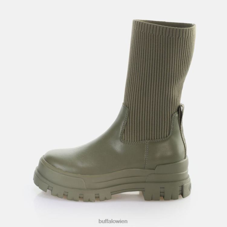 bei Buffalo Aspha Sock Boot Kurzstiefel vegan Olive 0FX48652 |Stiefel